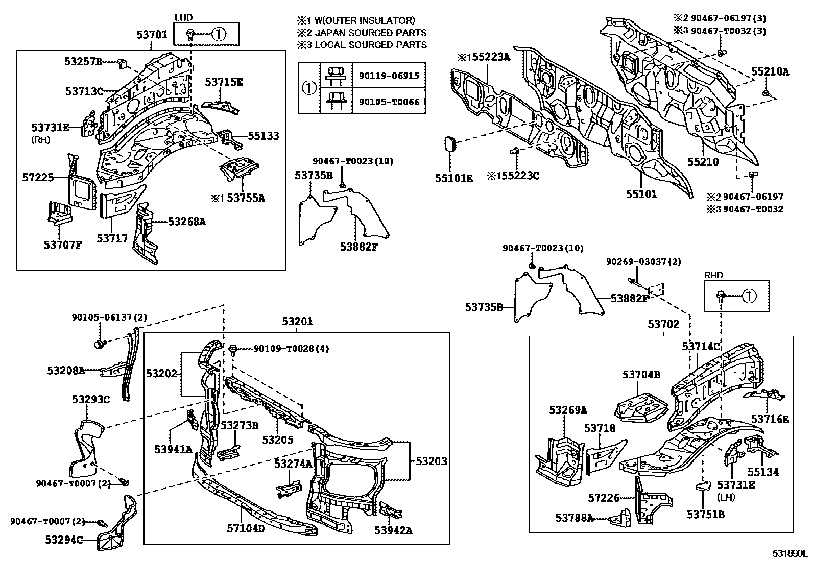 5355 — FRONT FENDER APRON & DASH PANEL