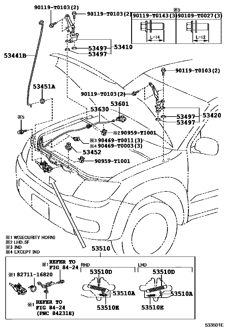 5354 — HOOD LOCK & HINGE