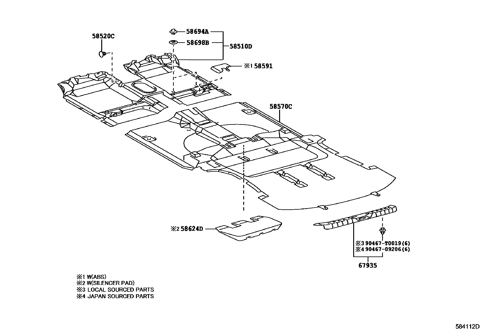 5854 — FLOOR MAT & SILENCER PAD