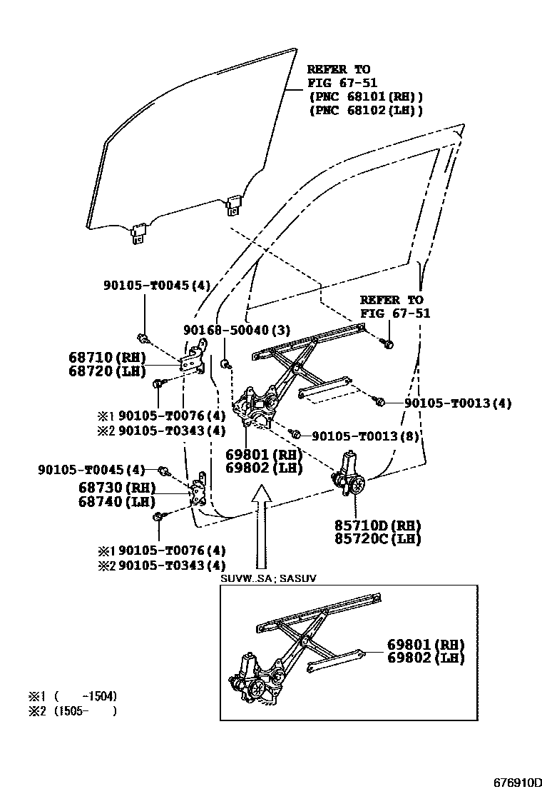 6754 — FRONT DOOR WINDOW REGULATOR & HINGE
