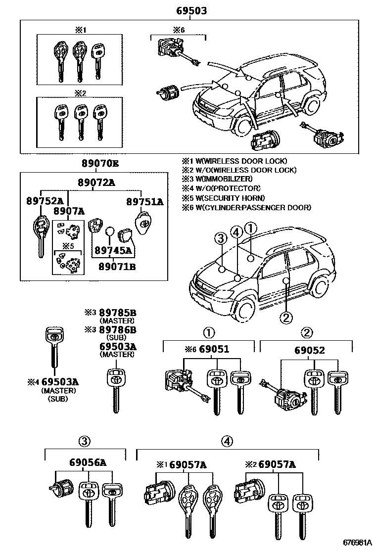 6765 — LOCK CYLINDER SET