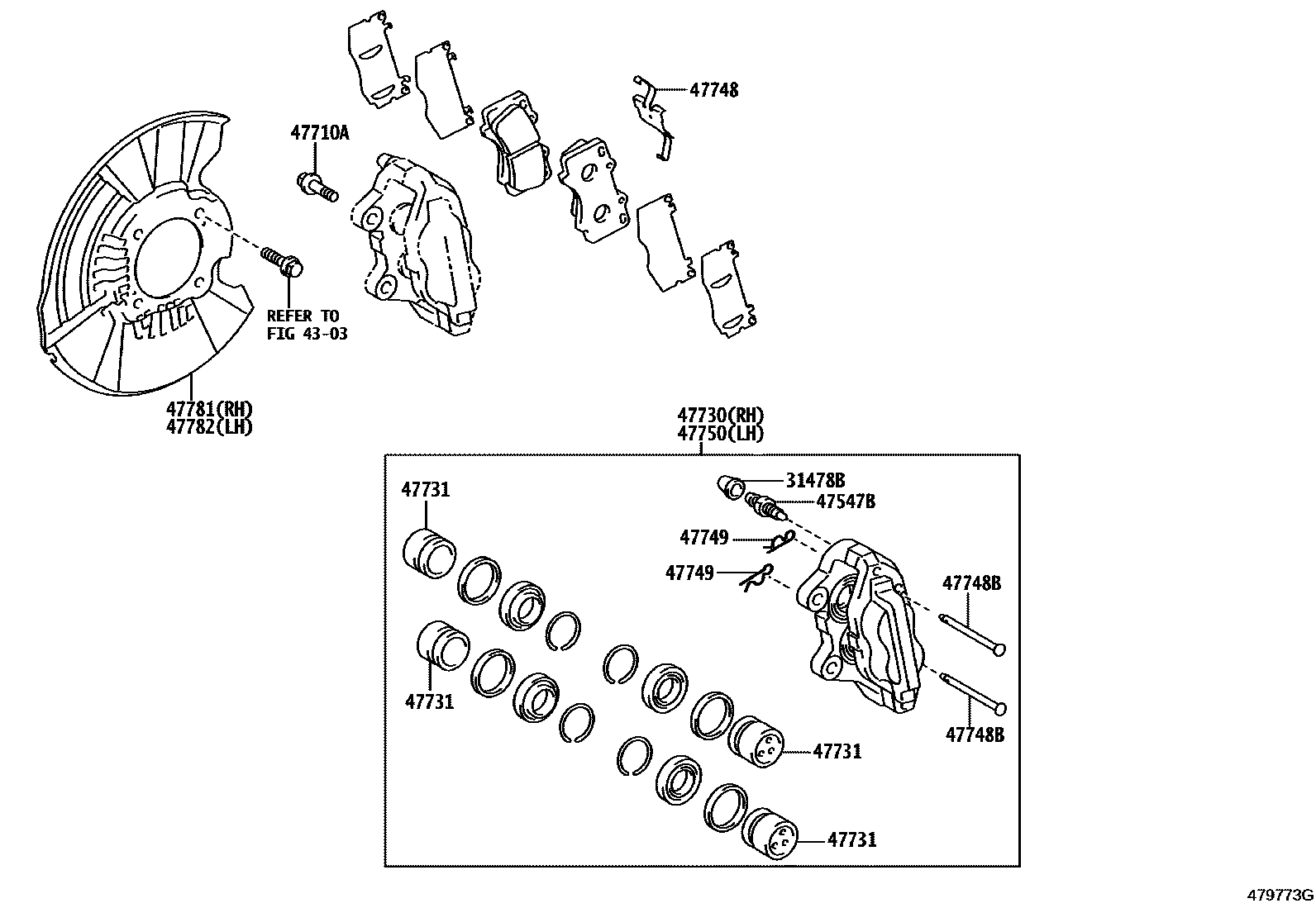 4705 — FRONT DISC BRAKE CALIPER & DUST COVER