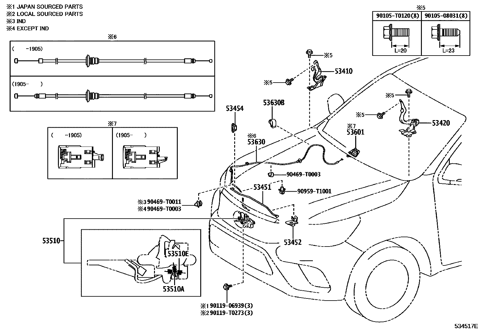 5354 — HOOD LOCK & HINGE