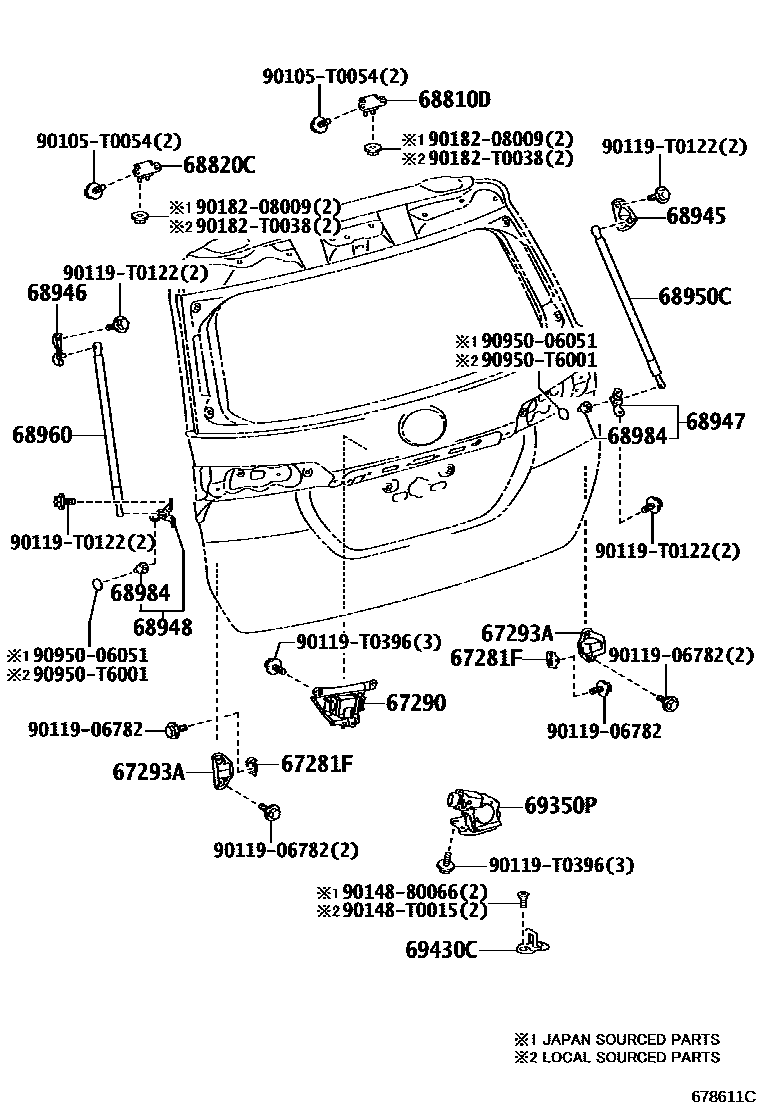 6762 — BACK DOOR LOCK & HINGE