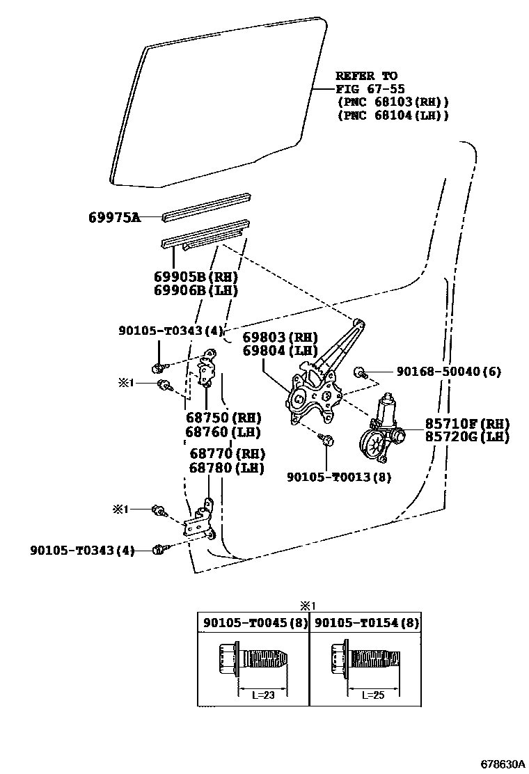 6757 — REAR DOOR WINDOW REGULATOR & HINGE