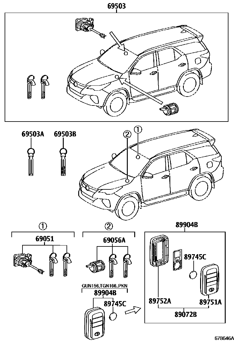 6765 — LOCK CYLINDER SET