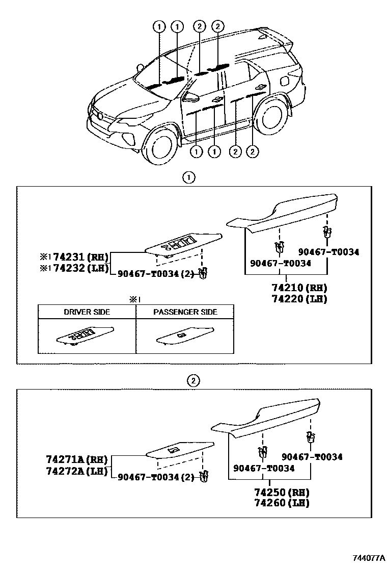 7451 — ARMREST & VISOR