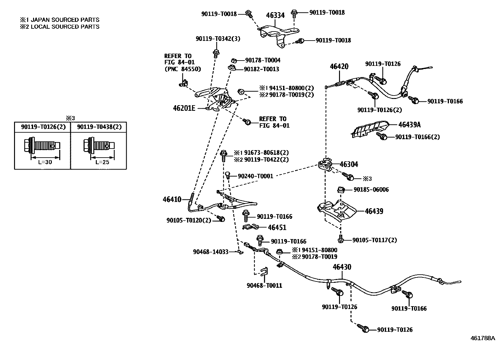 4601 — PARKING BRAKE & CABLE