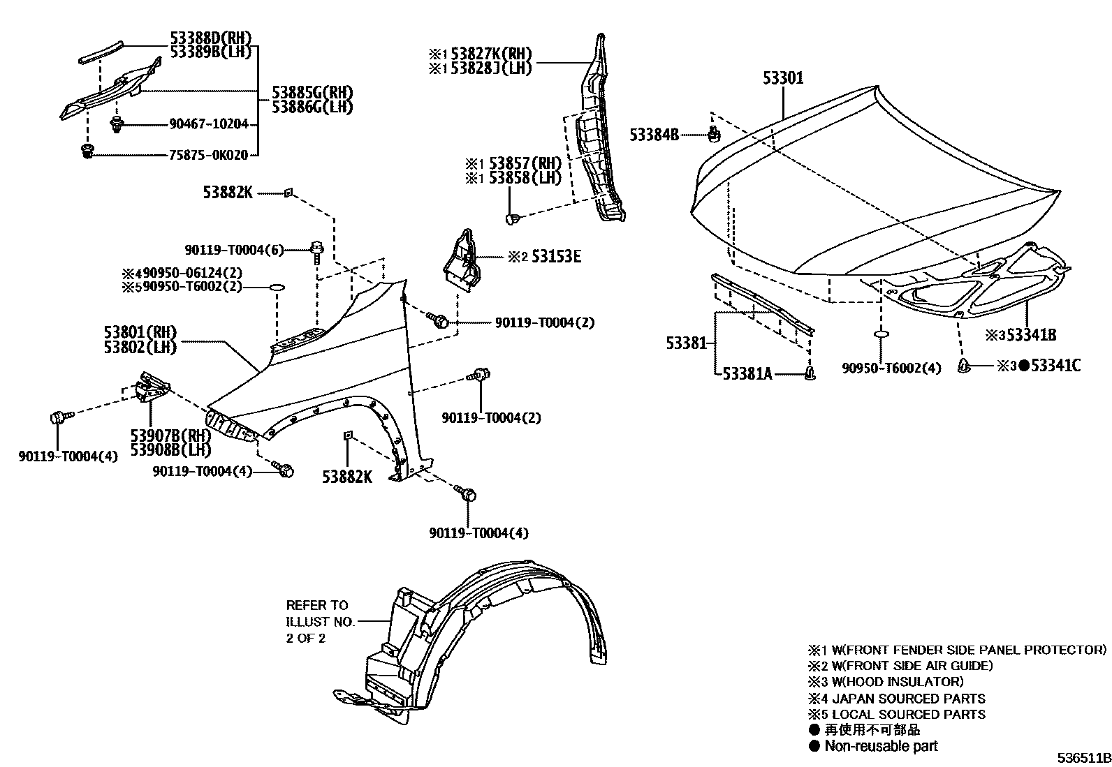 5353 — HOOD & FRONT FENDER