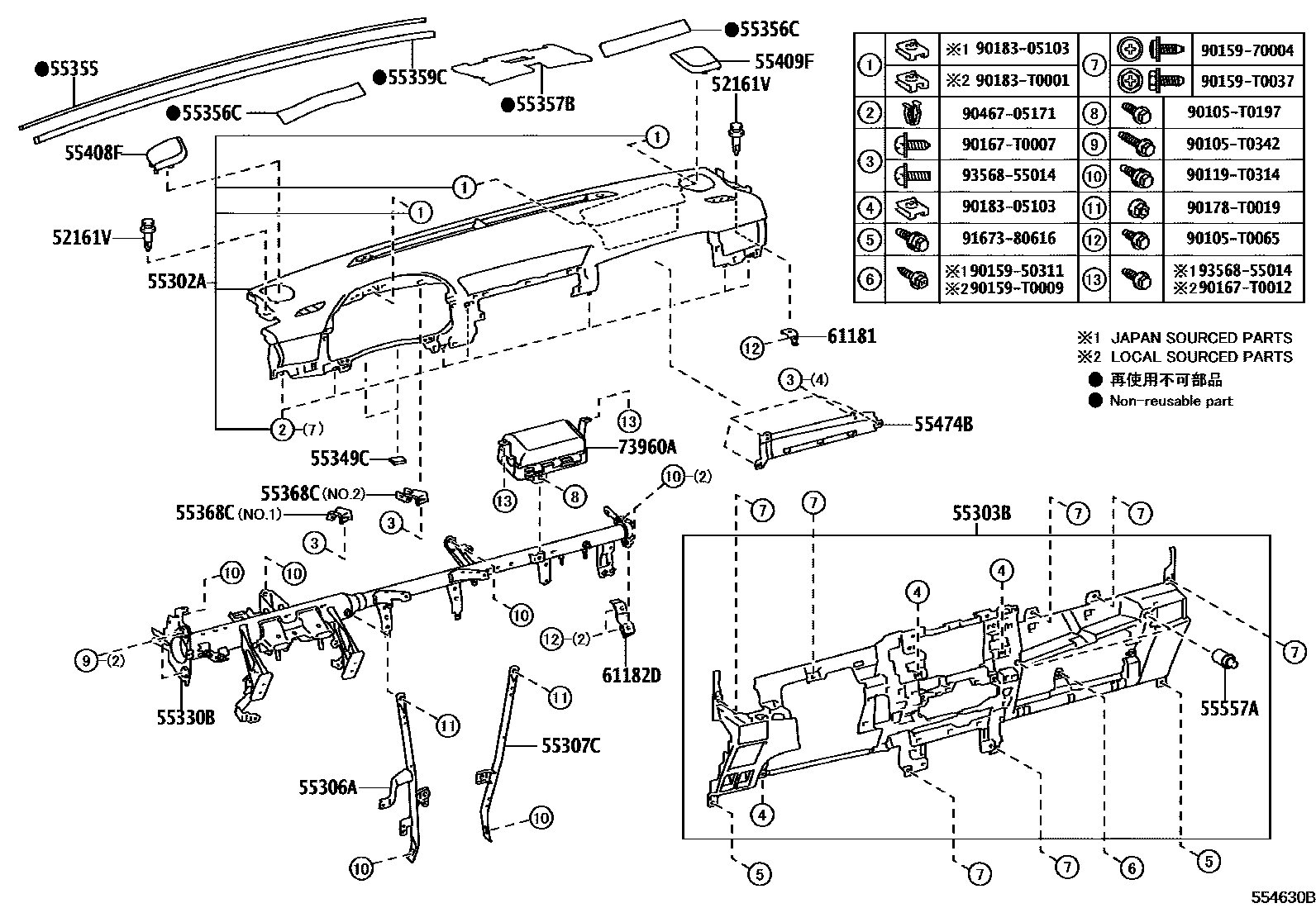 5551 — INSTRUMENT PANEL & GLOVE COMPARTMENT
