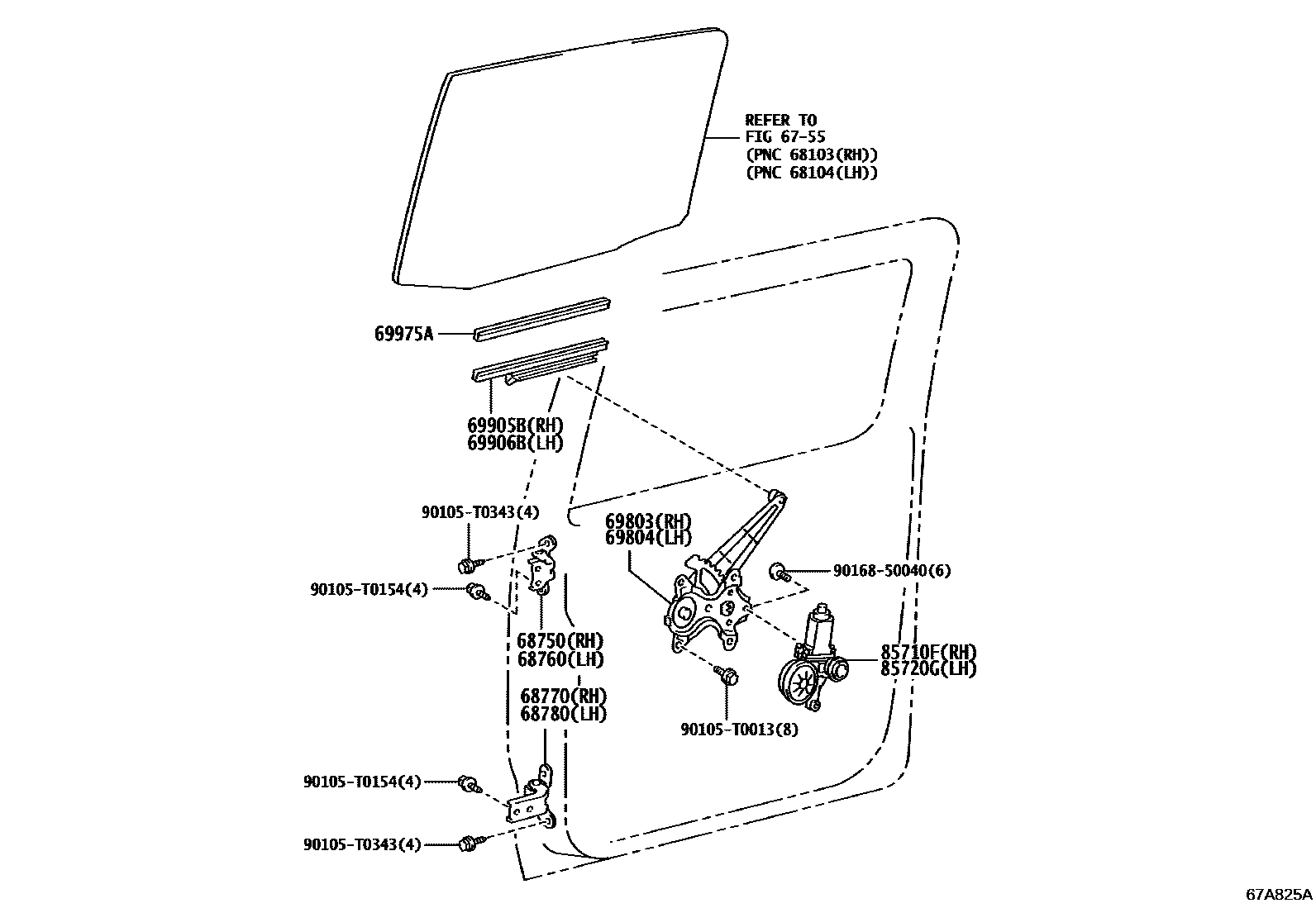 6757 — REAR DOOR WINDOW REGULATOR & HINGE