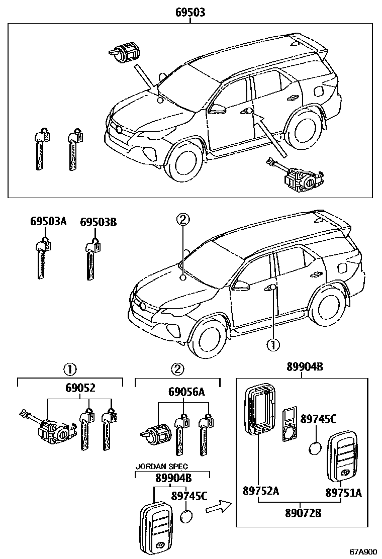 6765 — LOCK CYLINDER SET
