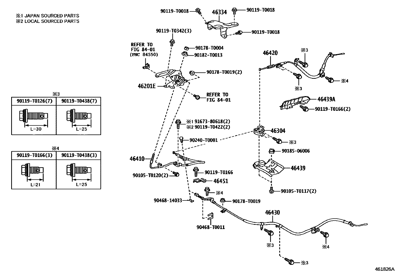 4601 — PARKING BRAKE & CABLE