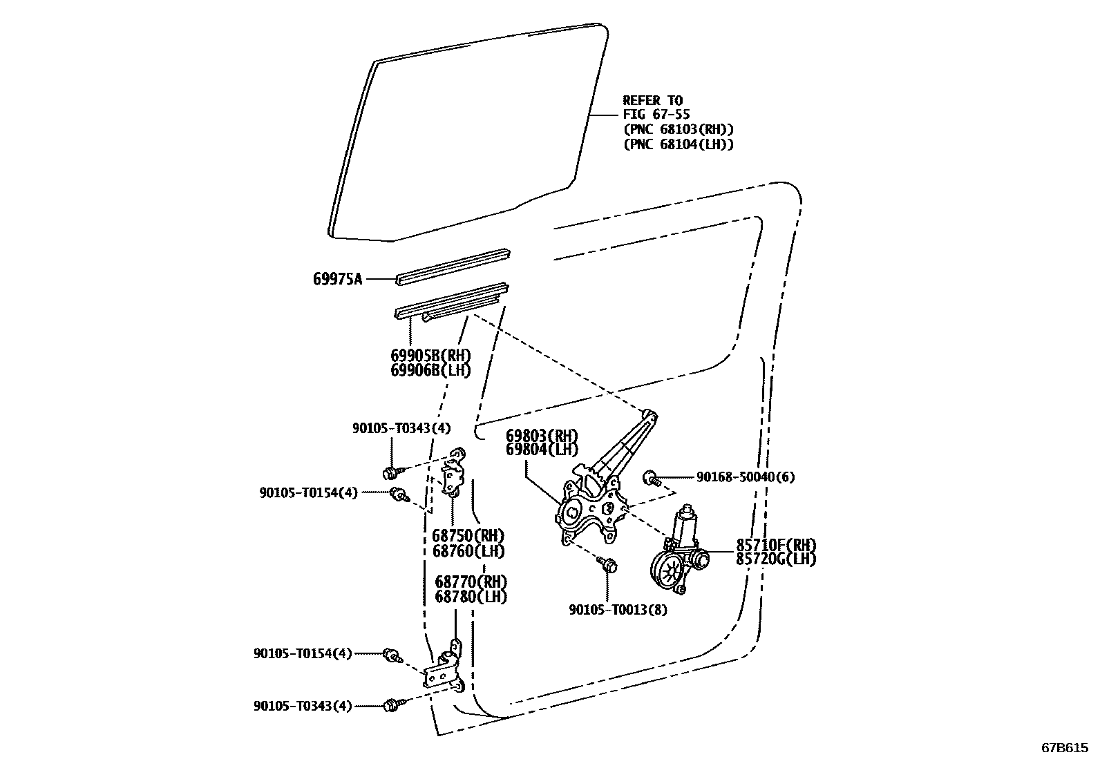 6757 — REAR DOOR WINDOW REGULATOR & HINGE