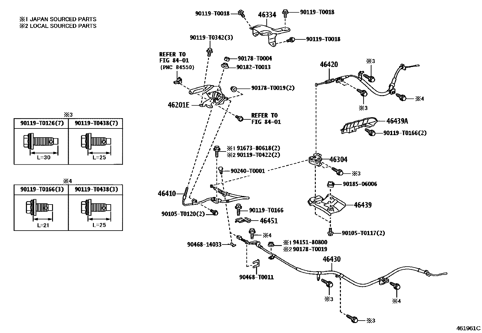 4601 — PARKING BRAKE & CABLE