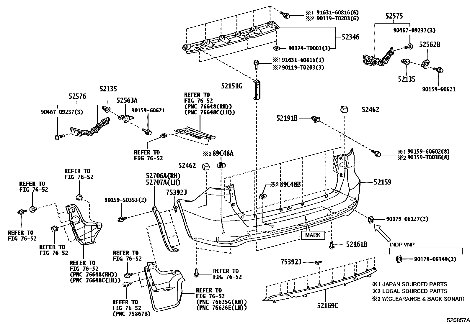5253 — REAR BUMPER & BUMPER STAY