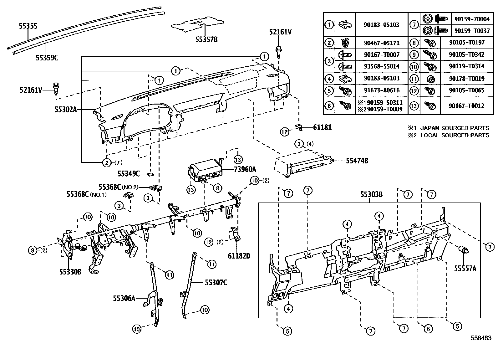 5551 — INSTRUMENT PANEL & GLOVE COMPARTMENT