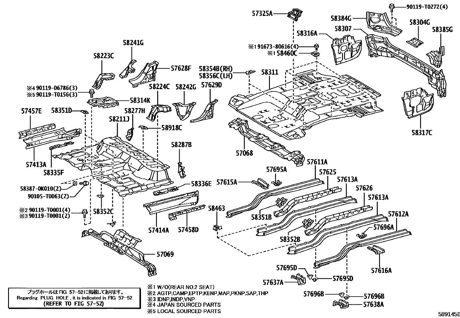 5852 — REAR FLOOR PANEL & REAR FLOOR MEMBER