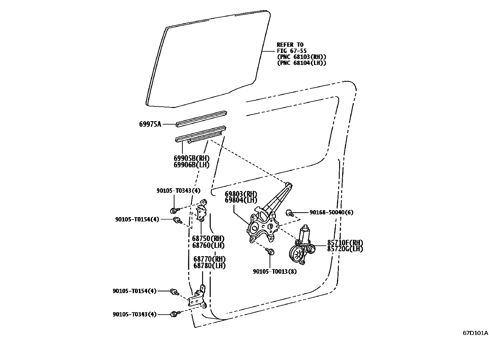 6757 — REAR DOOR WINDOW REGULATOR & HINGE