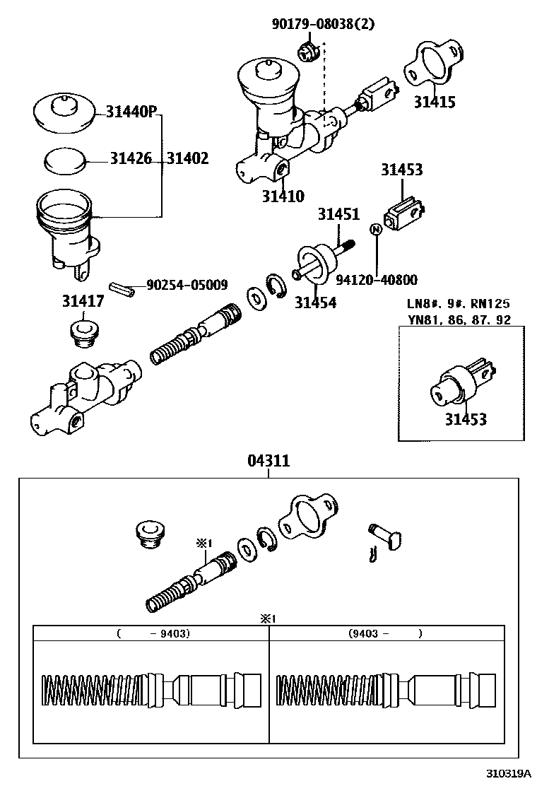 3103 — CLUTCH MASTER CYLINDER