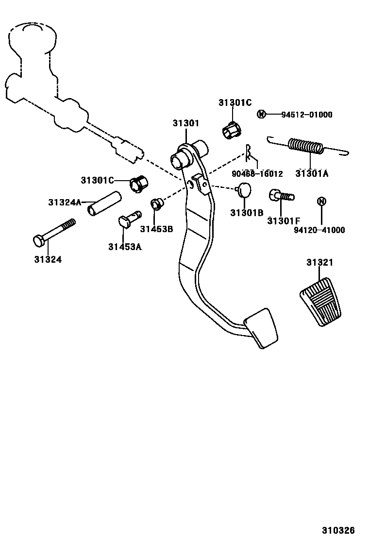 3102 — CLUTCH PEDAL & FLEXIBLE HOSE