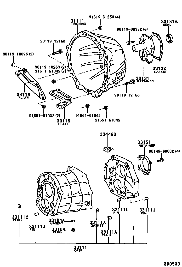 3302 — CLUTCH HOUSING & TRANSMISSION CASE (MTM)