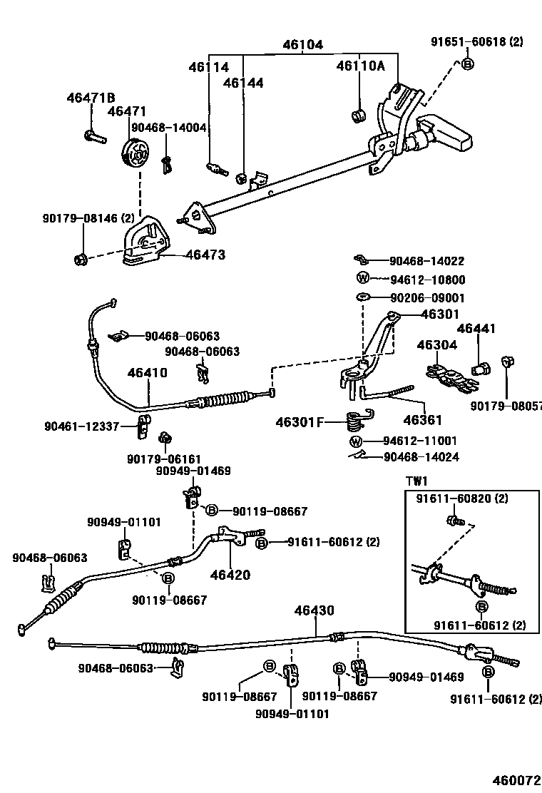 4601 — PARKING BRAKE & CABLE