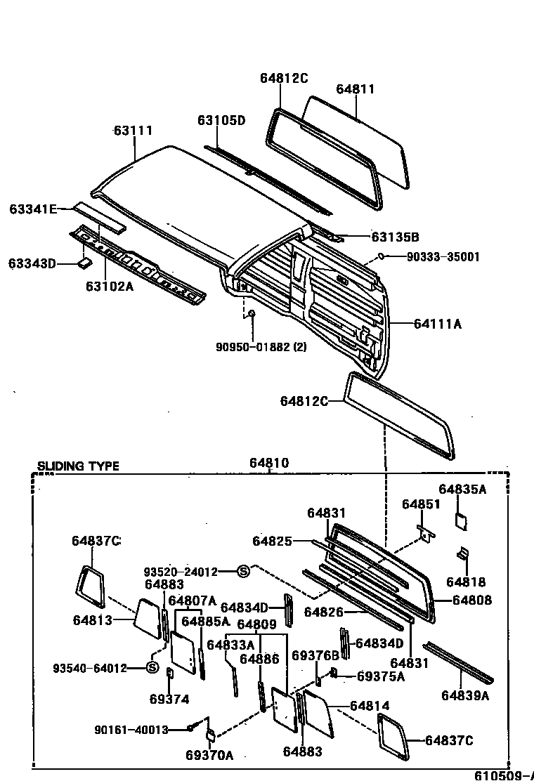 6153 — ROOF PANEL & BACK PANEL