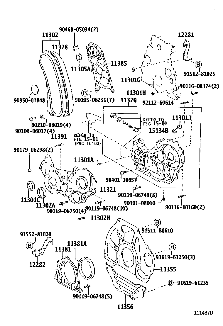 1106 — TIMING GEAR COVER & REAR END PLATE