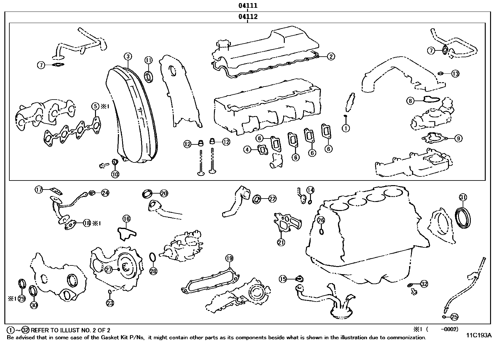 1103 — ENGINE OVERHAUL GASKET KIT