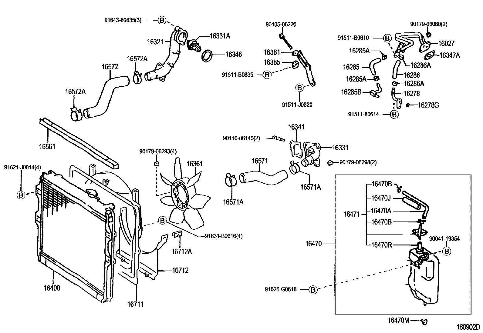 1603 — RADIATOR & WATER OUTLET