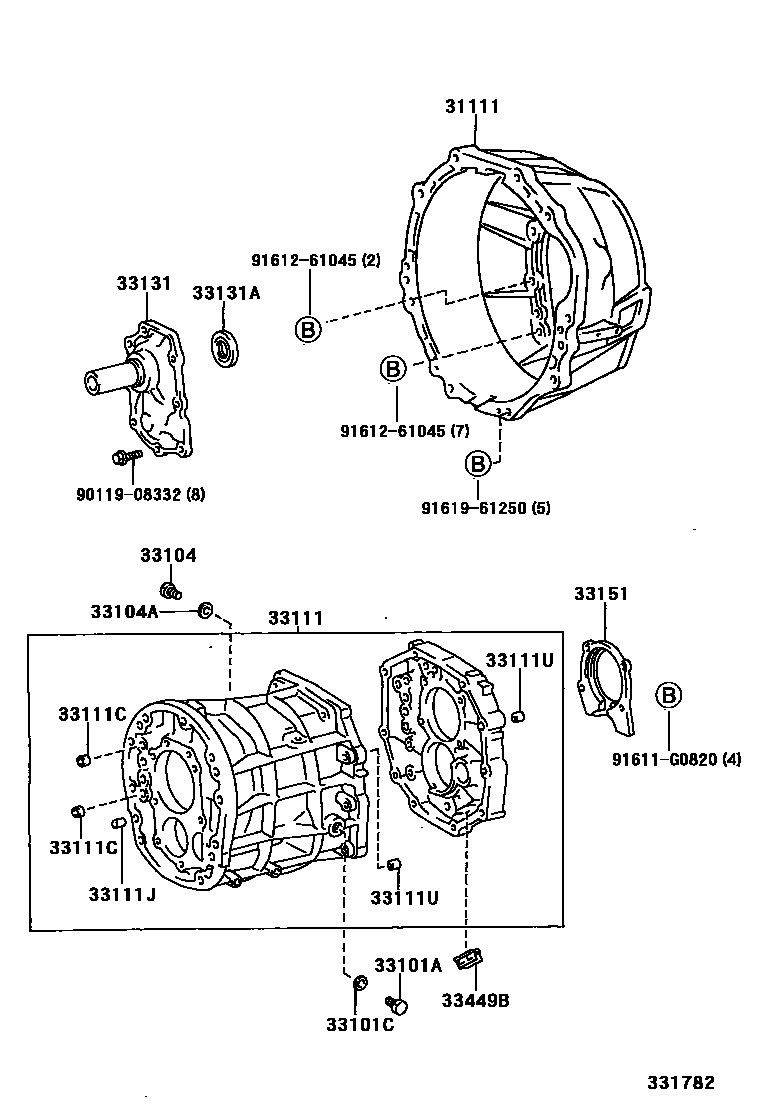 3302 — CLUTCH HOUSING & TRANSMISSION CASE (MTM)