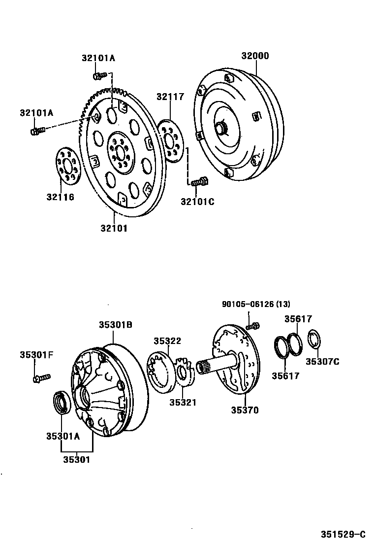 3502 — TORQUE CONVERTER, FRONT OIL PUMP & CHAIN (ATM)