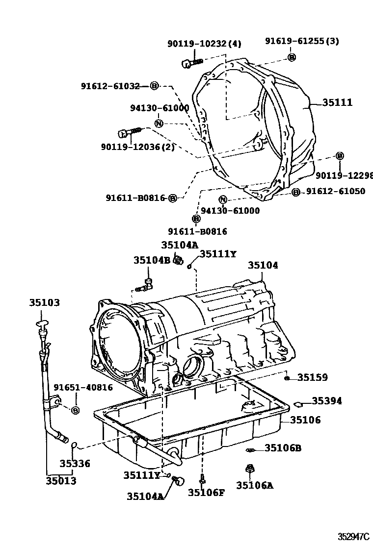 3503 — TRANSMISSION CASE & OIL PAN (ATM)