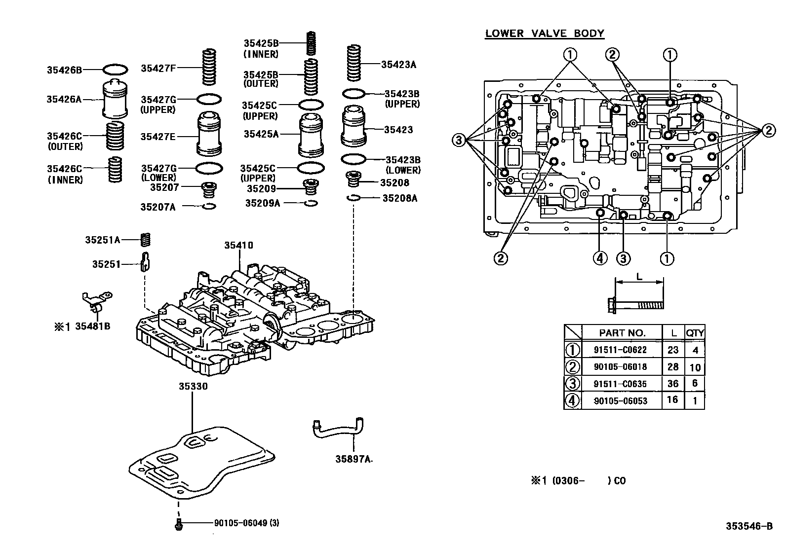 3512 — VALVE BODY & OIL STRAINER (ATM)