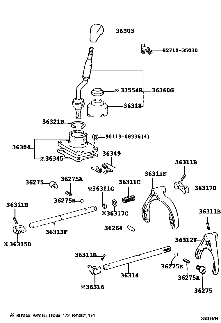 3611 — TRANSFER LEVER & SHIFT ROD