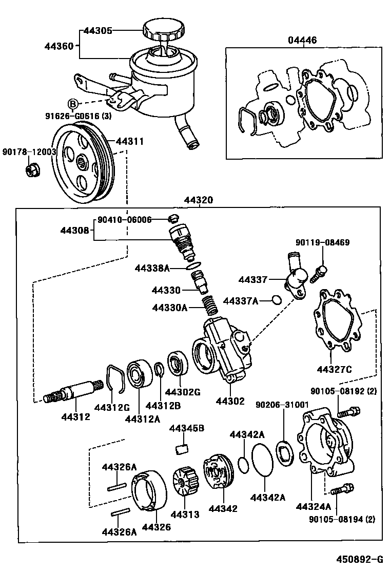 4502 — VANE PUMP & RESERVOIR (POWER STEERING)