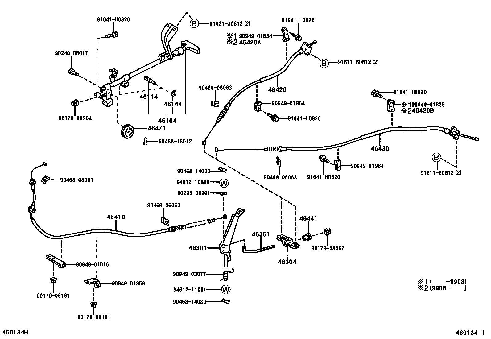 4601 — PARKING BRAKE & CABLE