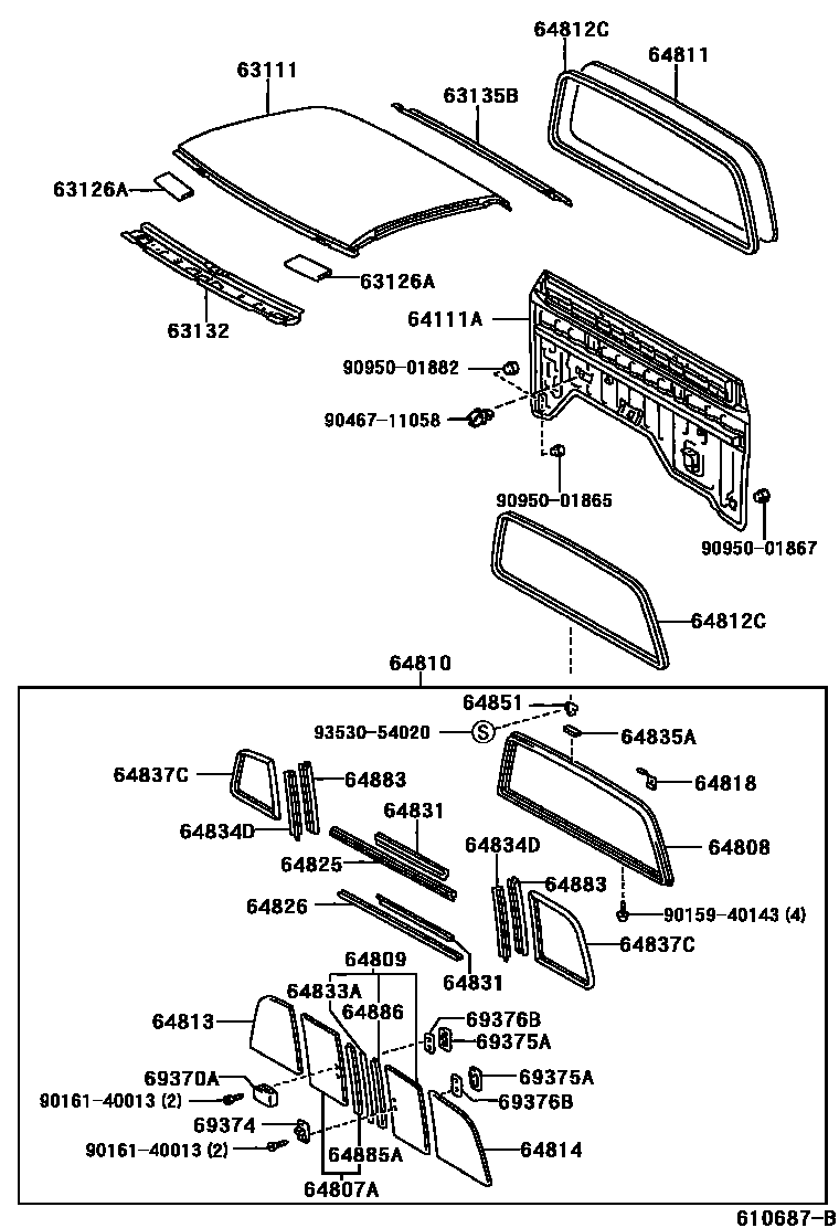 6153 — ROOF PANEL & BACK PANEL