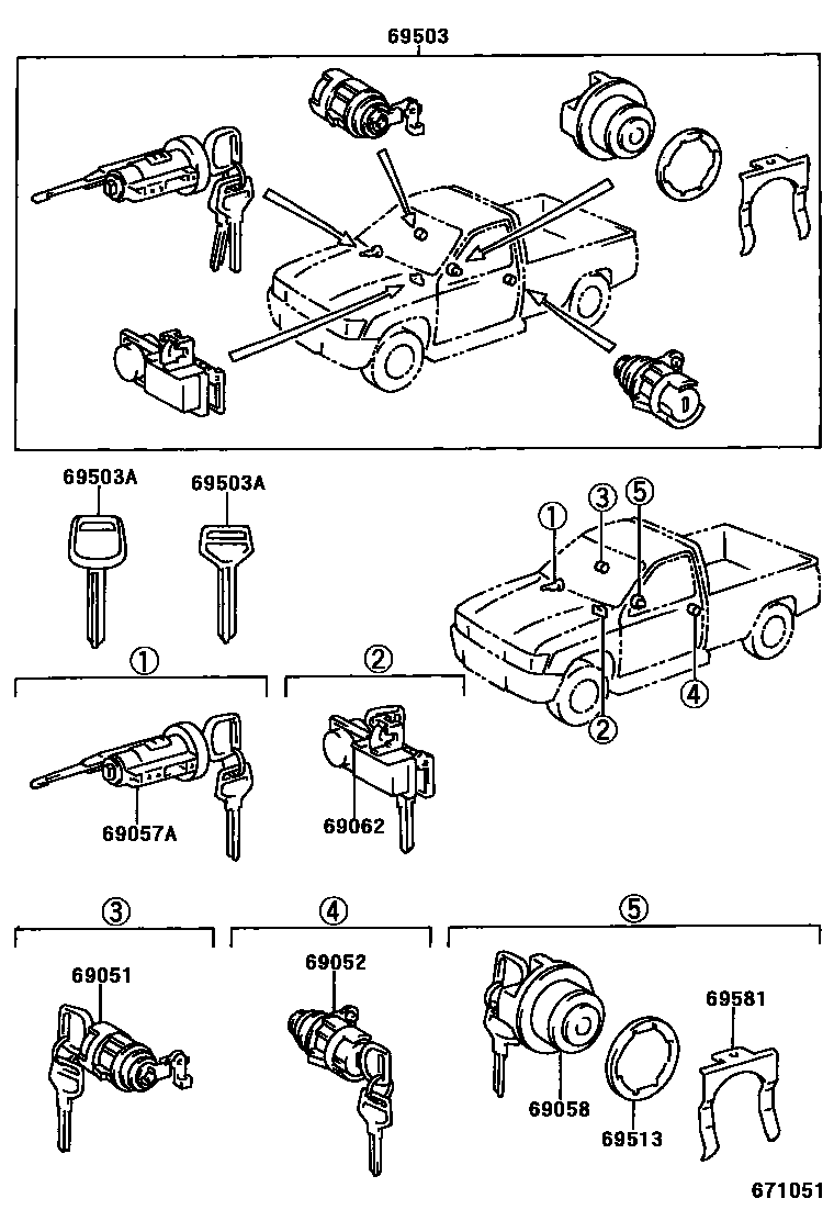 6765 — LOCK CYLINDER SET