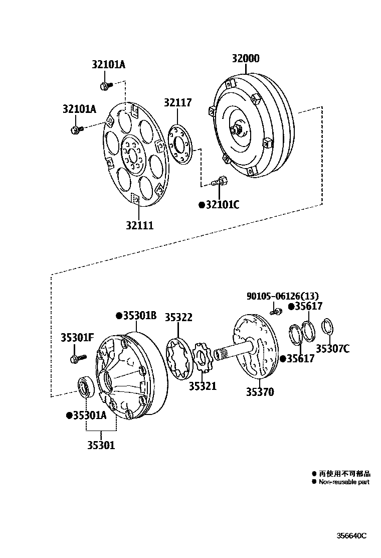 3502 — TORQUE CONVERTER, FRONT OIL PUMP & CHAIN (ATM)
