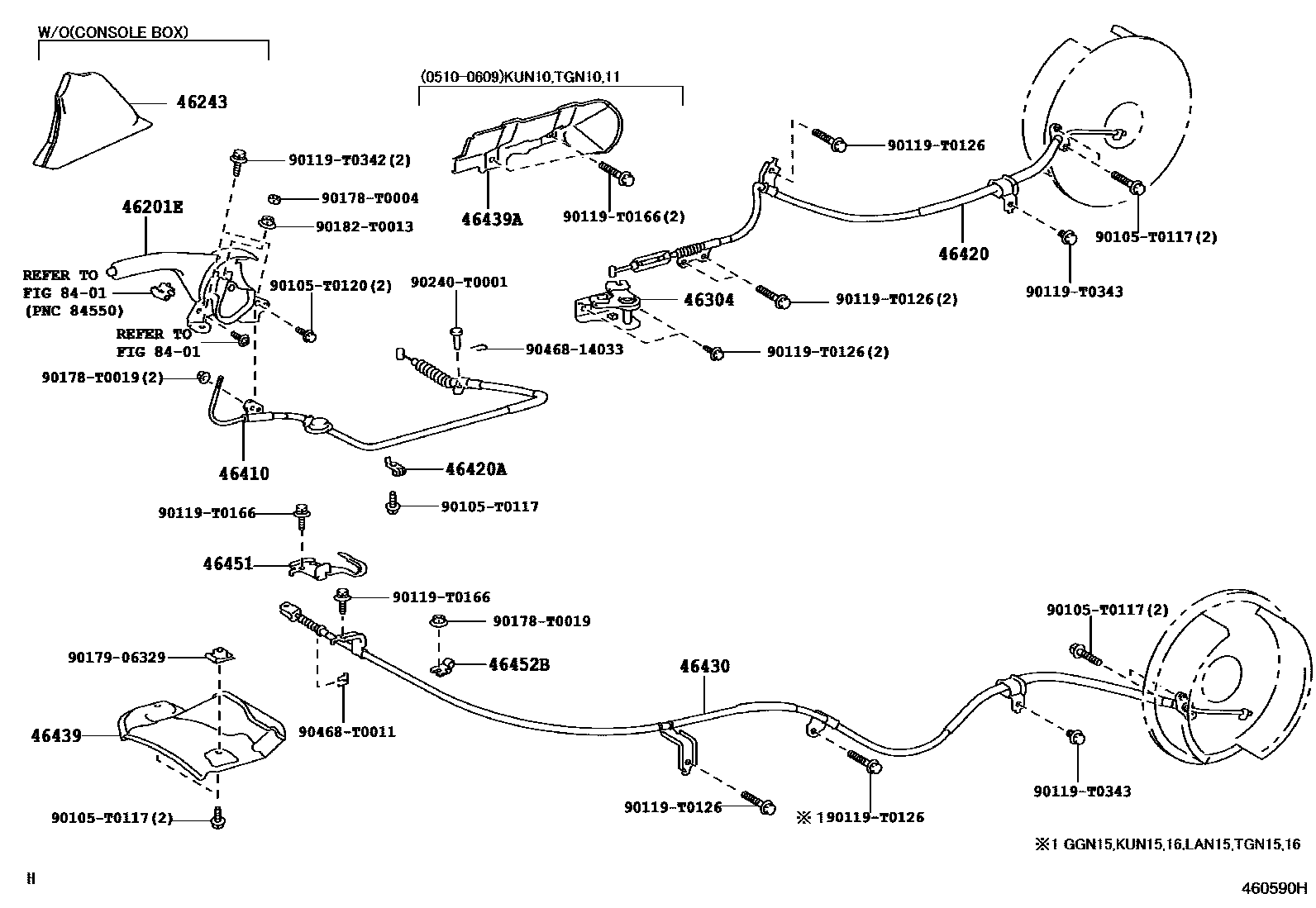 4601 — PARKING BRAKE & CABLE