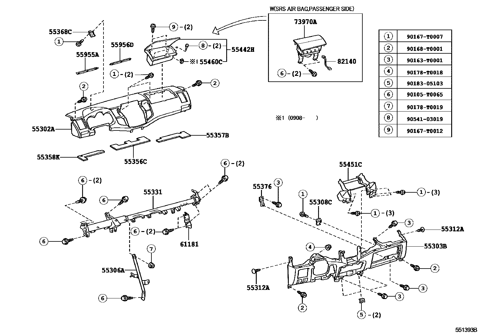 5551 — INSTRUMENT PANEL & GLOVE COMPARTMENT