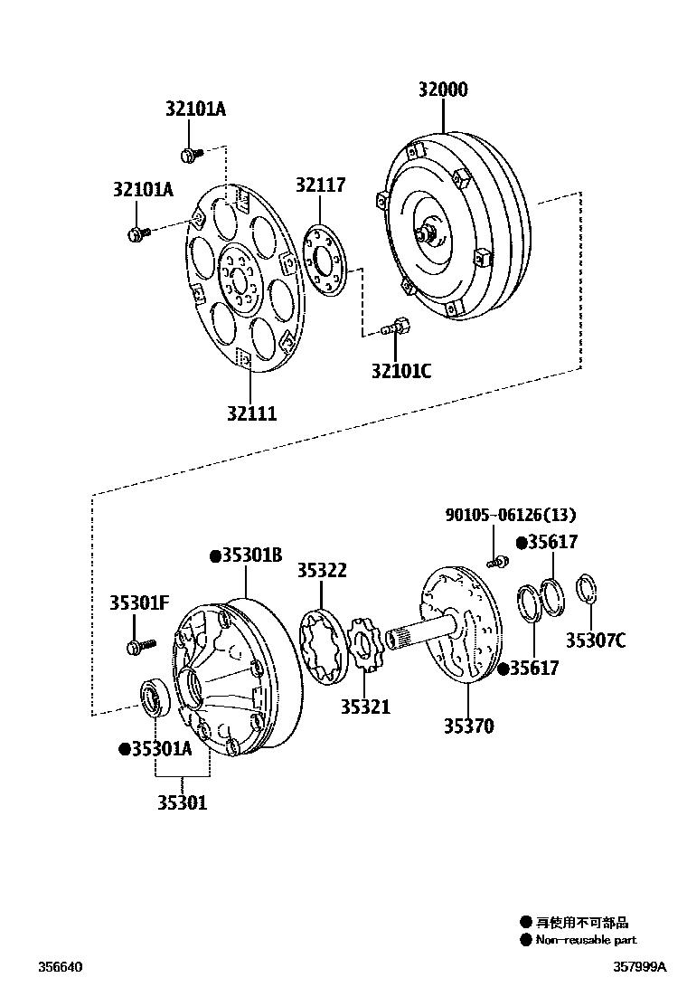 3502 — TORQUE CONVERTER, FRONT OIL PUMP & CHAIN (ATM)