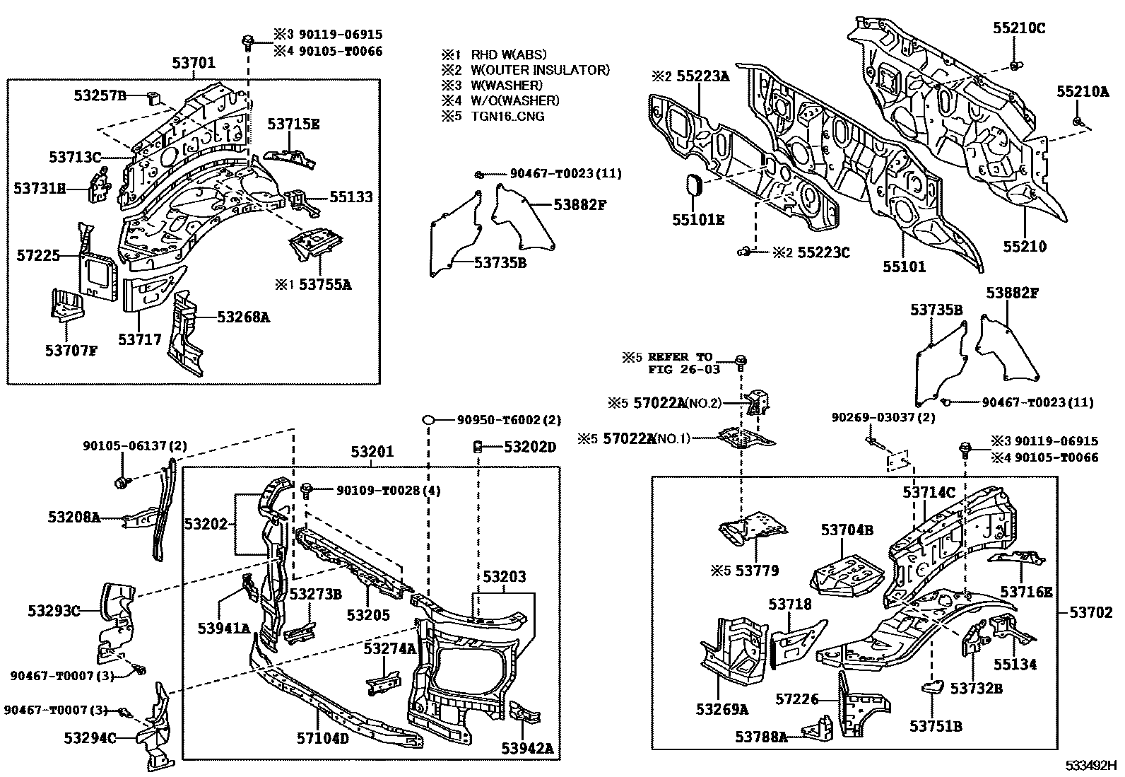 5355 — FRONT FENDER APRON & DASH PANEL