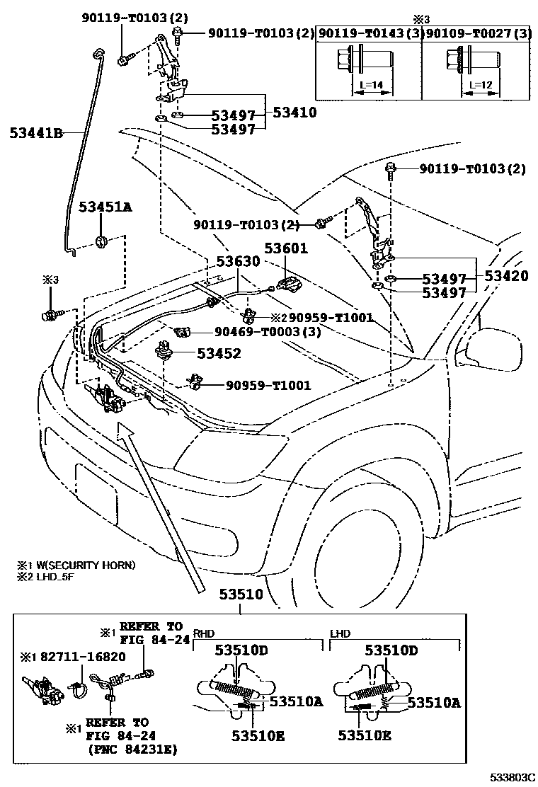 5354 — HOOD LOCK & HINGE