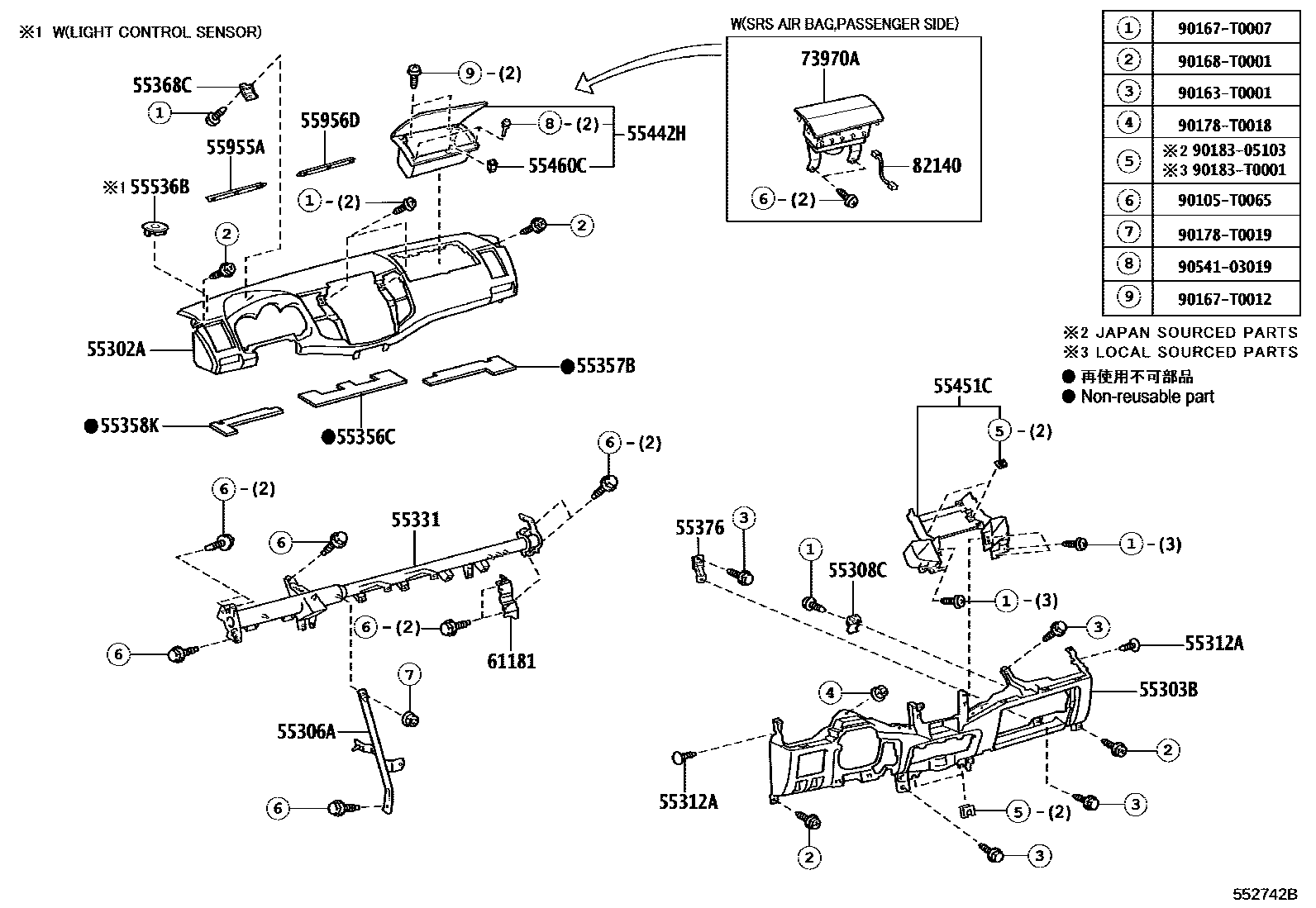 5551 — INSTRUMENT PANEL & GLOVE COMPARTMENT