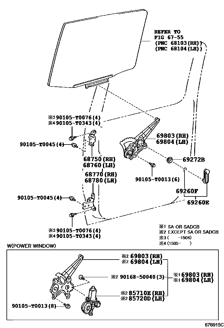 6757 — REAR DOOR WINDOW REGULATOR & HINGE