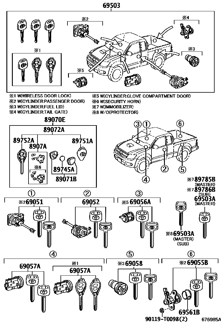6765 — LOCK CYLINDER SET