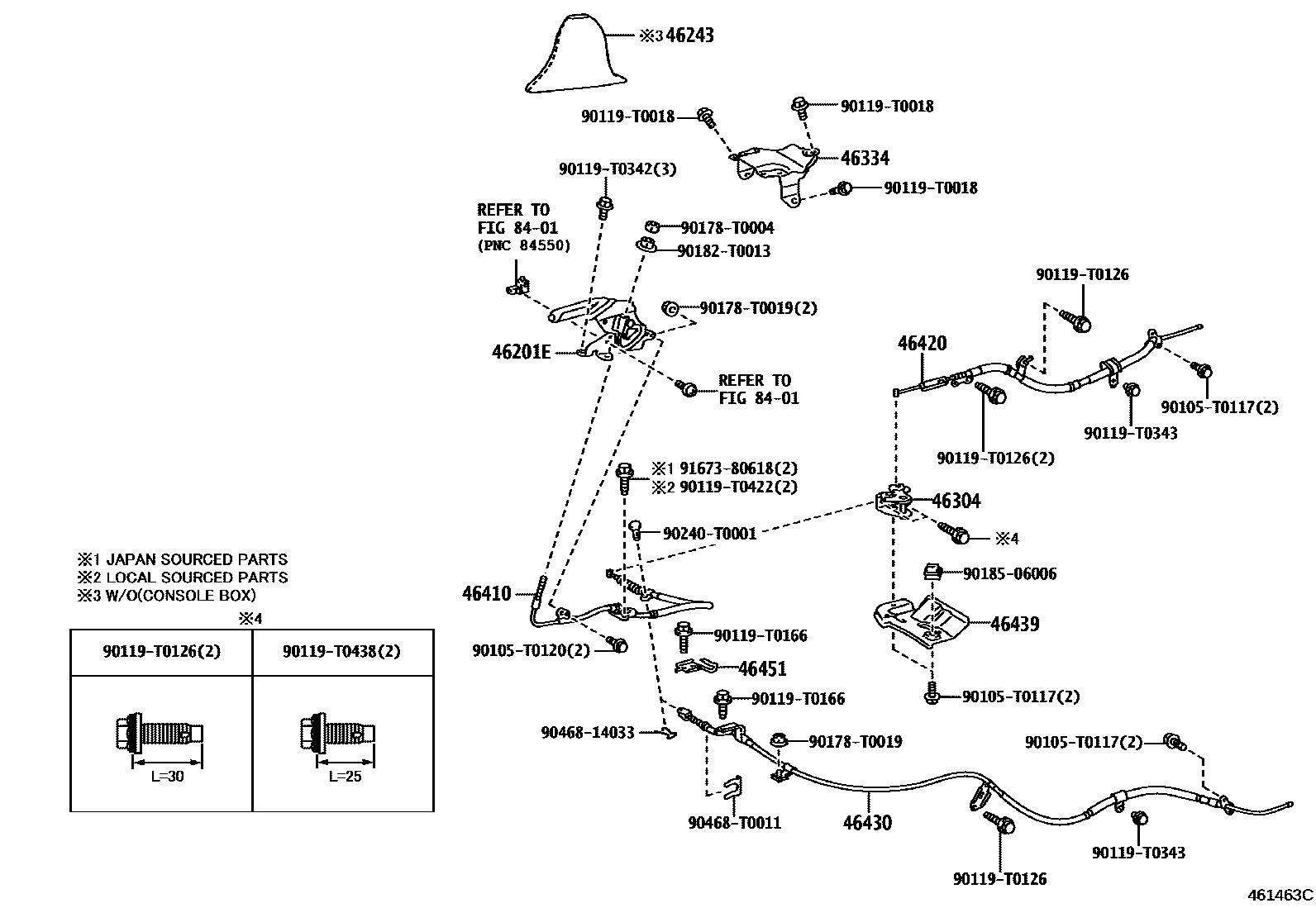 4601 — PARKING BRAKE & CABLE